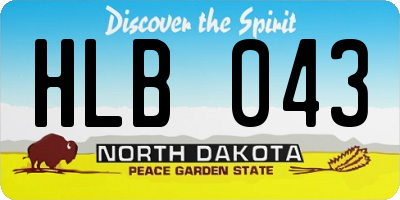 ND license plate HLB043