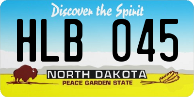ND license plate HLB045