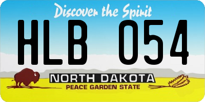 ND license plate HLB054