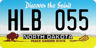ND license plate HLB055