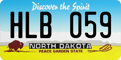 ND license plate HLB059