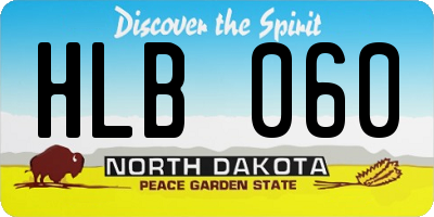 ND license plate HLB060