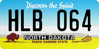 ND license plate HLB064