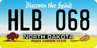 ND license plate HLB068