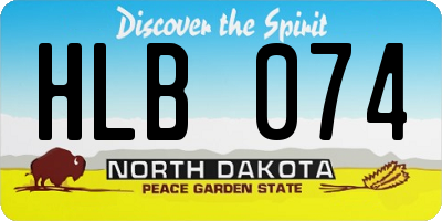 ND license plate HLB074