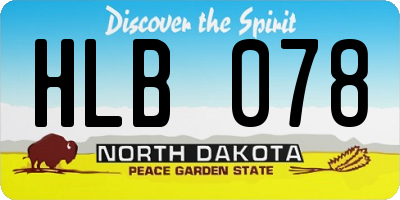 ND license plate HLB078