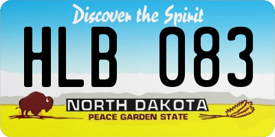 ND license plate HLB083