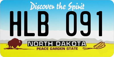 ND license plate HLB091