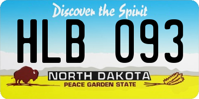 ND license plate HLB093