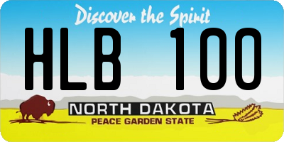ND license plate HLB100