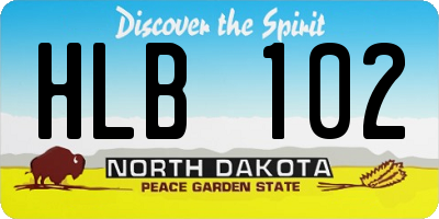 ND license plate HLB102