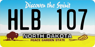 ND license plate HLB107