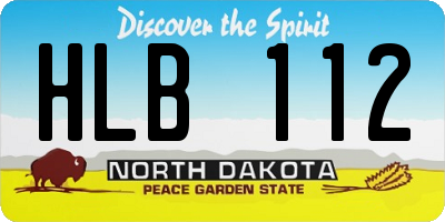 ND license plate HLB112