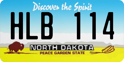 ND license plate HLB114