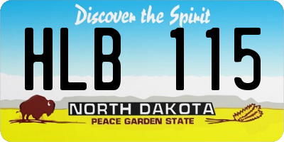 ND license plate HLB115