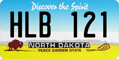 ND license plate HLB121