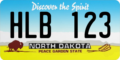 ND license plate HLB123