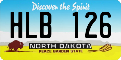 ND license plate HLB126