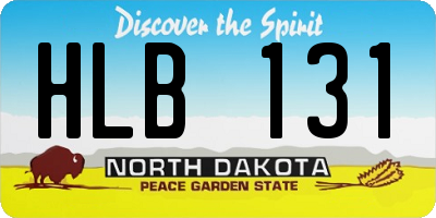 ND license plate HLB131