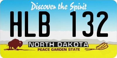 ND license plate HLB132