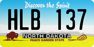 ND license plate HLB137