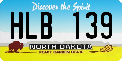 ND license plate HLB139