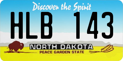 ND license plate HLB143