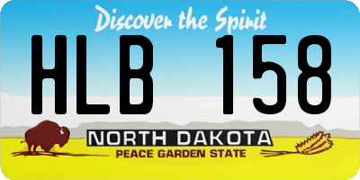 ND license plate HLB158