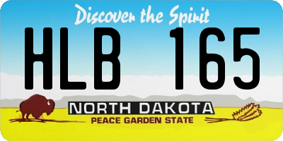 ND license plate HLB165