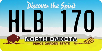 ND license plate HLB170