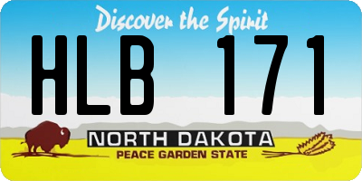 ND license plate HLB171