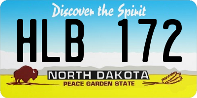 ND license plate HLB172