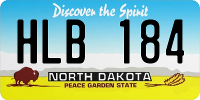ND license plate HLB184