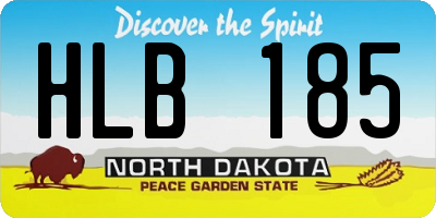 ND license plate HLB185