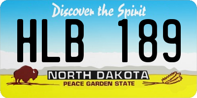 ND license plate HLB189