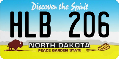 ND license plate HLB206