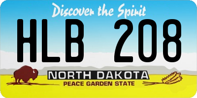 ND license plate HLB208
