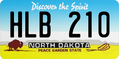 ND license plate HLB210