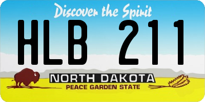 ND license plate HLB211