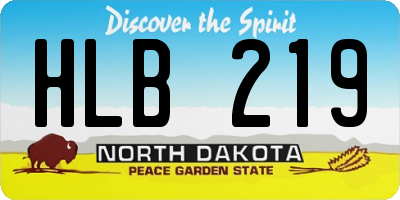 ND license plate HLB219