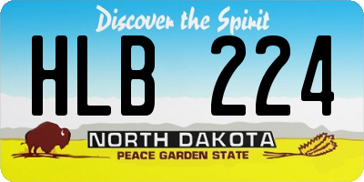 ND license plate HLB224