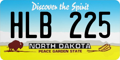 ND license plate HLB225