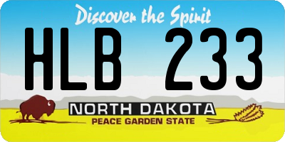ND license plate HLB233