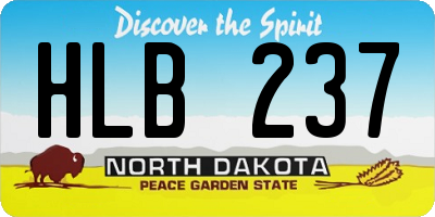 ND license plate HLB237