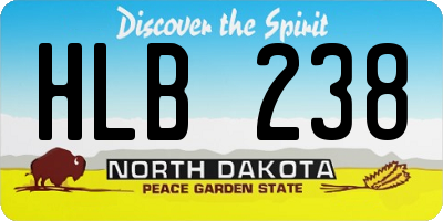 ND license plate HLB238