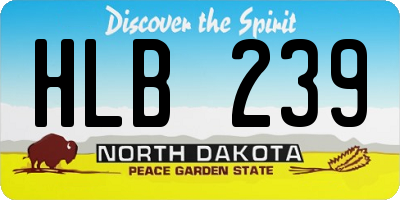 ND license plate HLB239