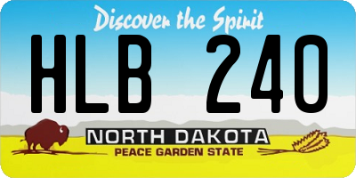 ND license plate HLB240