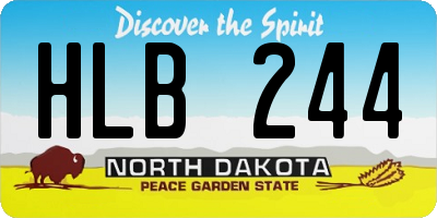 ND license plate HLB244