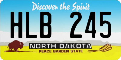 ND license plate HLB245