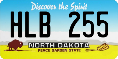 ND license plate HLB255